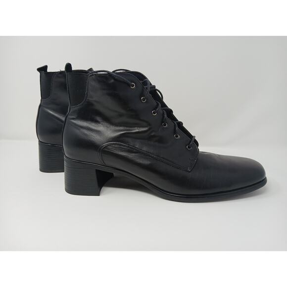 Munro Women Boots Size 11 Black Leather Ankle Booties Side Zip Comfort Shoes Y2k - Picture 6 of 13